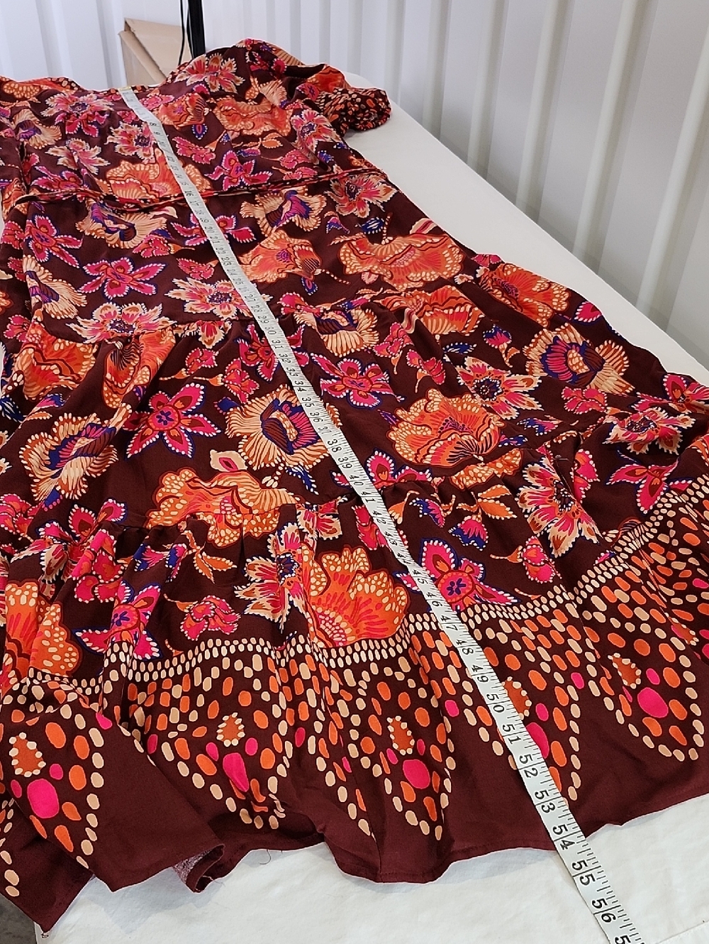 MSK Women's Challis Button Front Brown & Orange Floral Maxi Dress Size 1X NWT - Picture 8 of 8